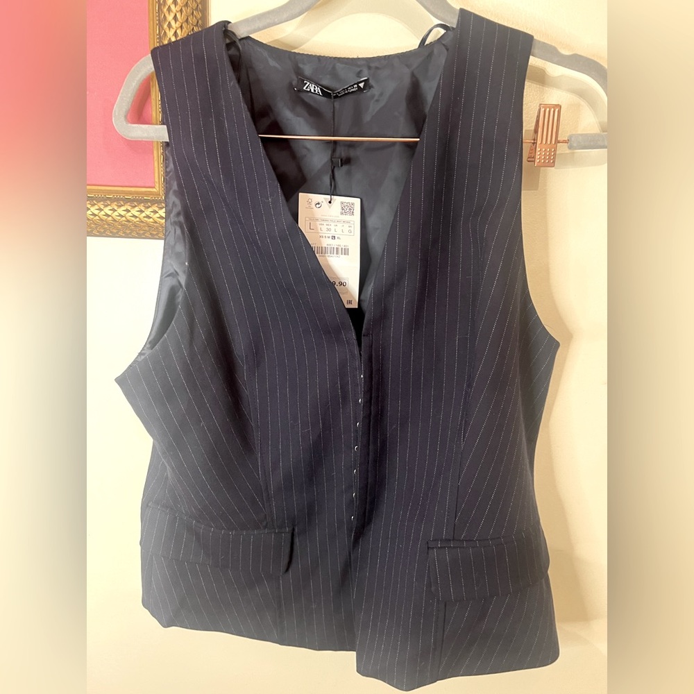 Pinstripe Navy Vest